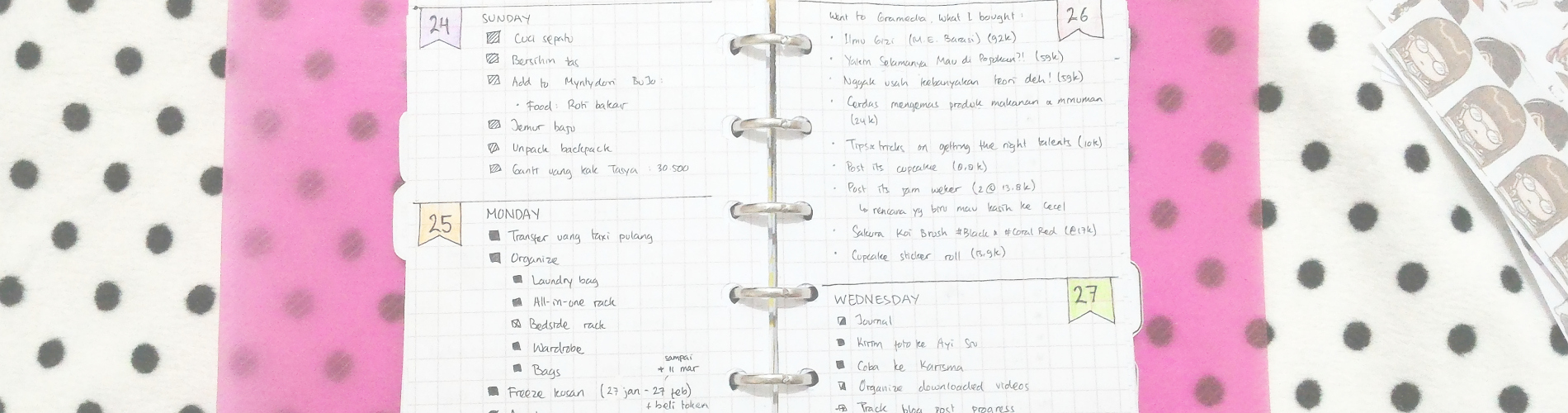 Draw instead of write to do list in notebook.