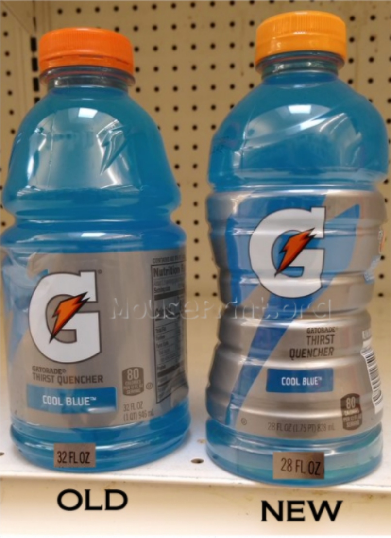 Shrinkflation of Gaterade bottles