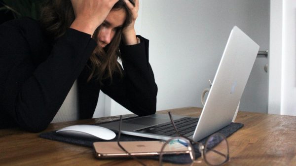 person looking at website