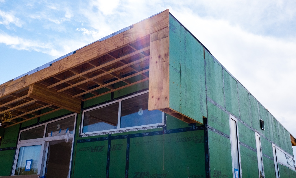 home being built representing homebuilders in a housing marketing bust