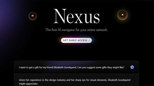 A screenshot of Nexus, an AI tool for networking that is demonstrating a search that helps gift a gift to a friend.