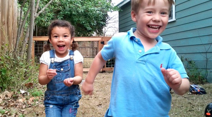 happy children playing