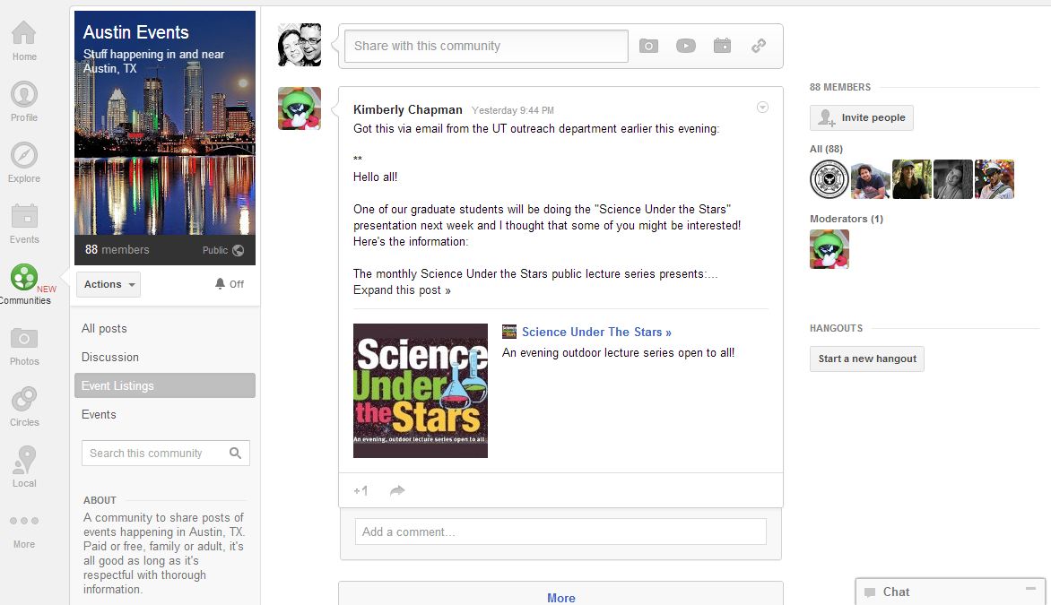 google communities austin events