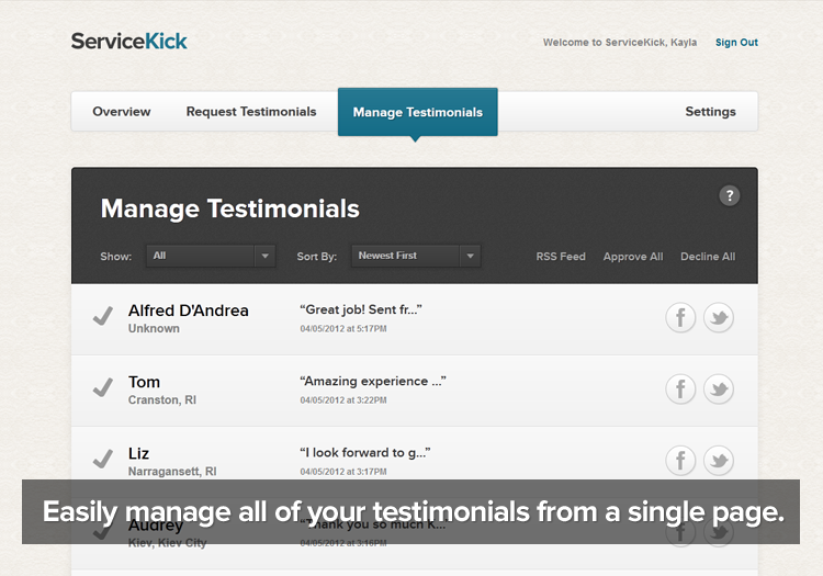 testimonial management