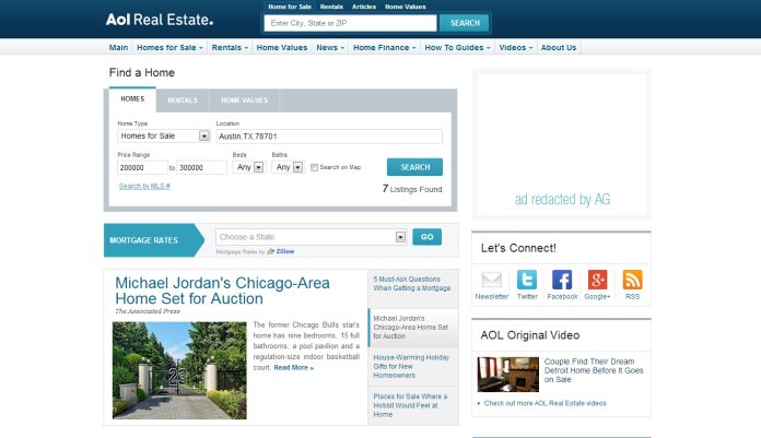 aol real estate move