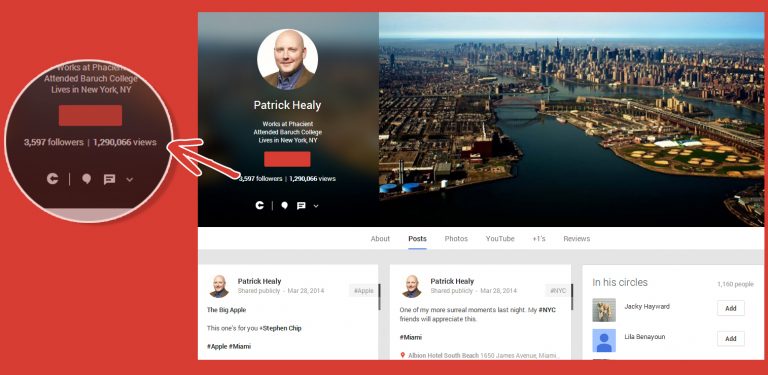 google plus view count