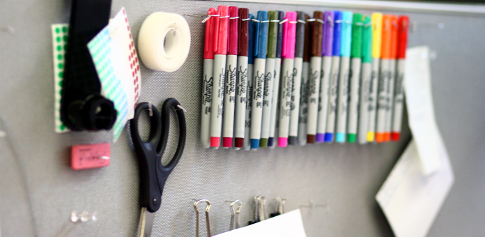 organized decluttered staples