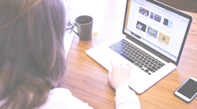 woman typing tech women online security