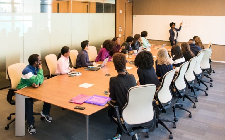 Talking in a meeting