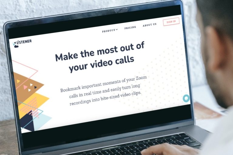 Listener for Zoom tool landing page on laptop.