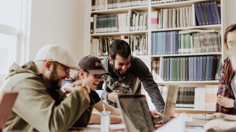 Men looking at marketing messages